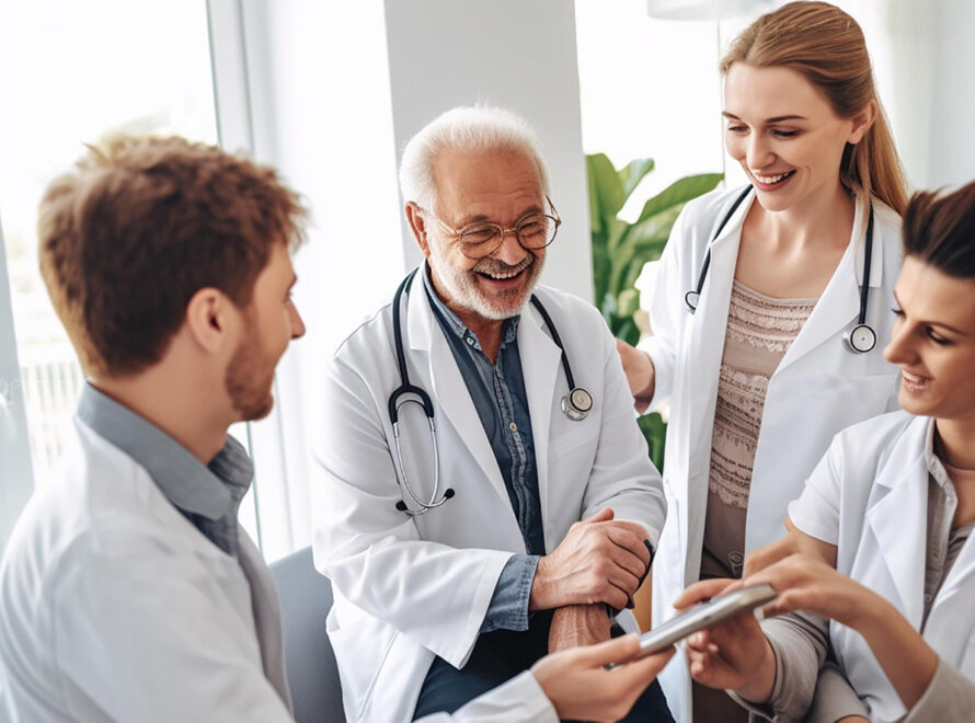 Patient and family member speaking with a cancer specialist during a detailed consultation